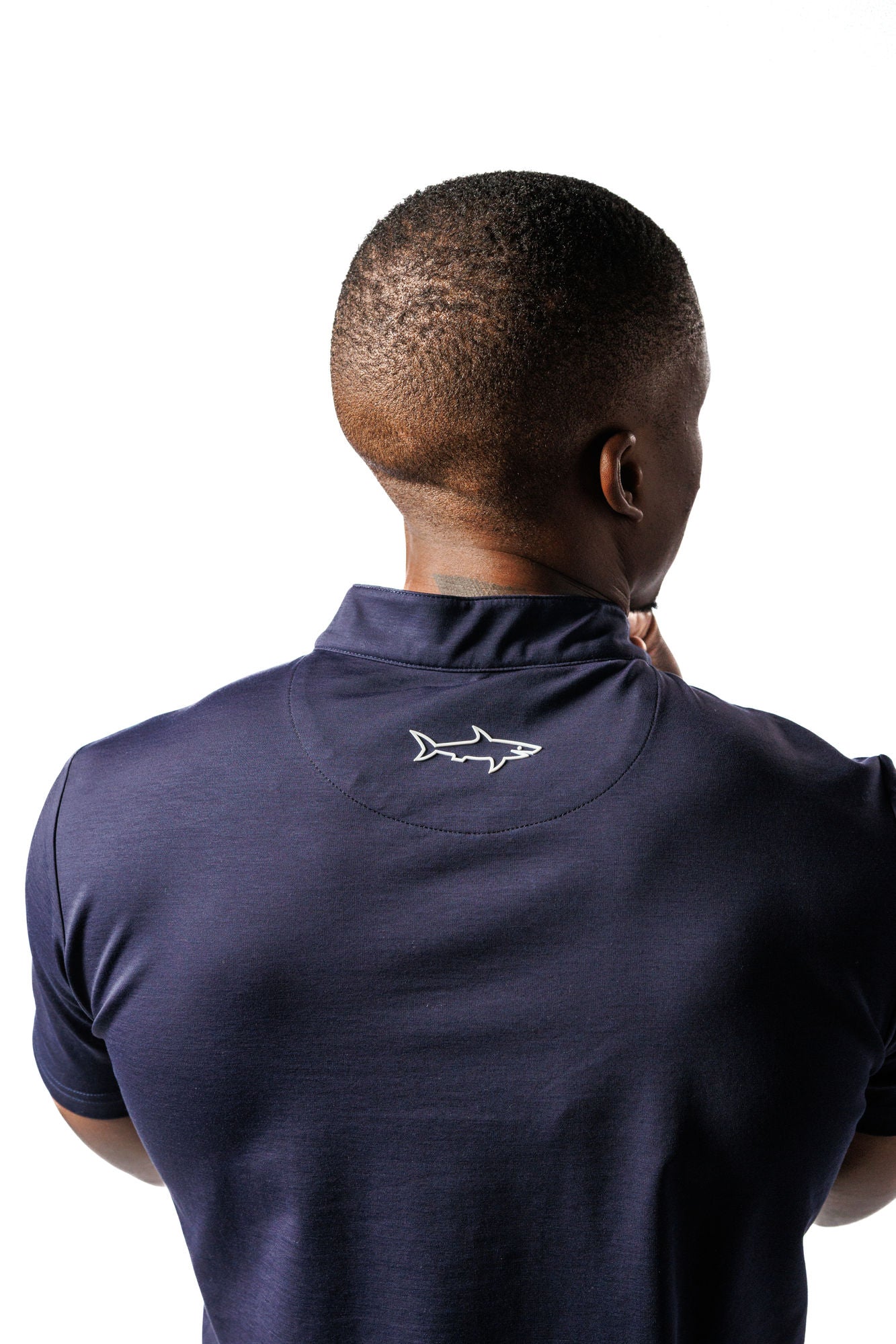 Mandarin Collar Golf Shirt Navy