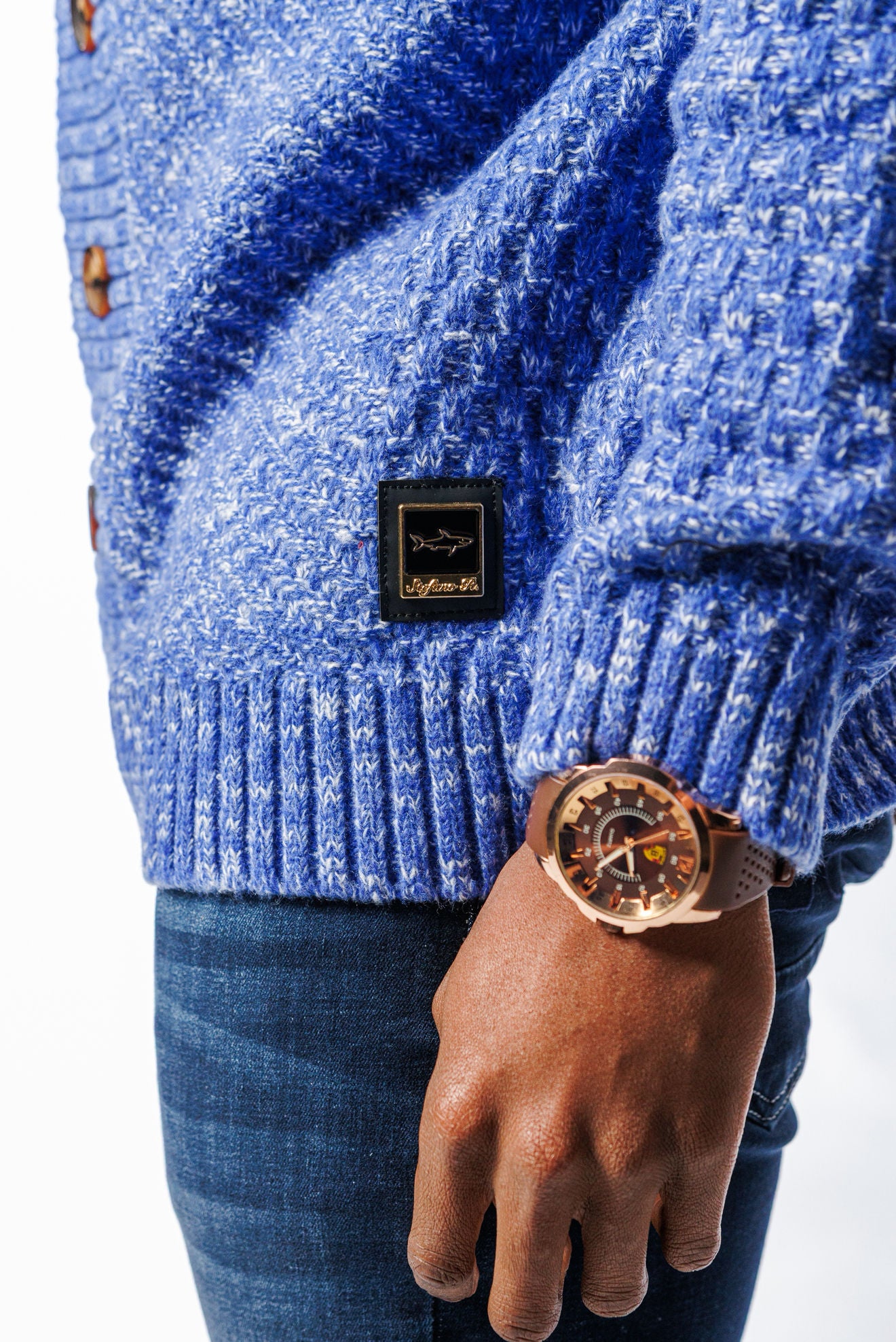 SR V-Neck Cardigan Blue