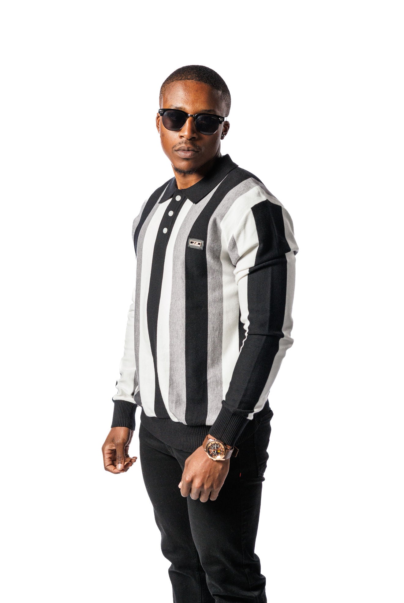 SR Knitted Golf Jersey Black
