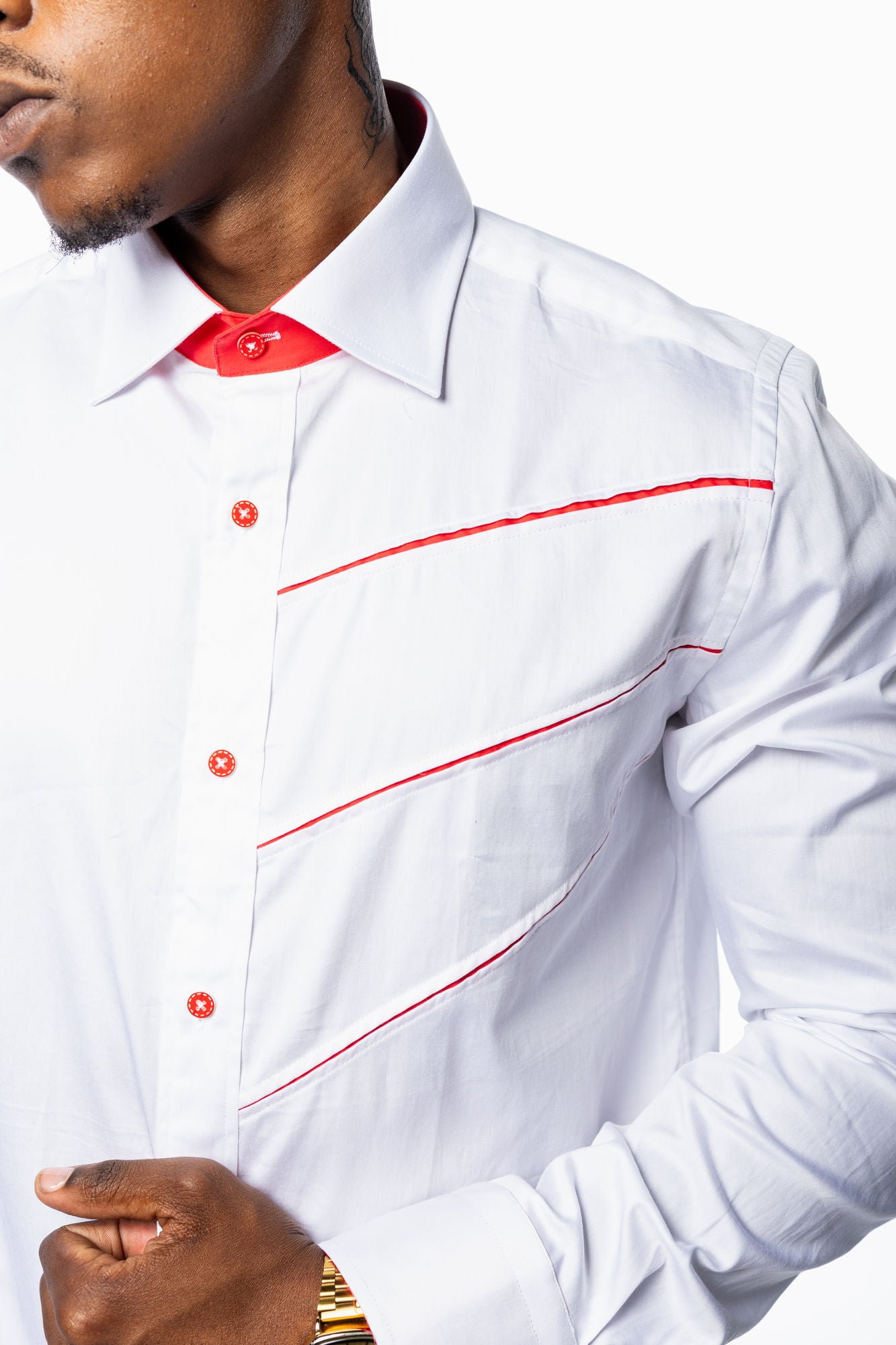 Premium Stefano Shirt White & Red