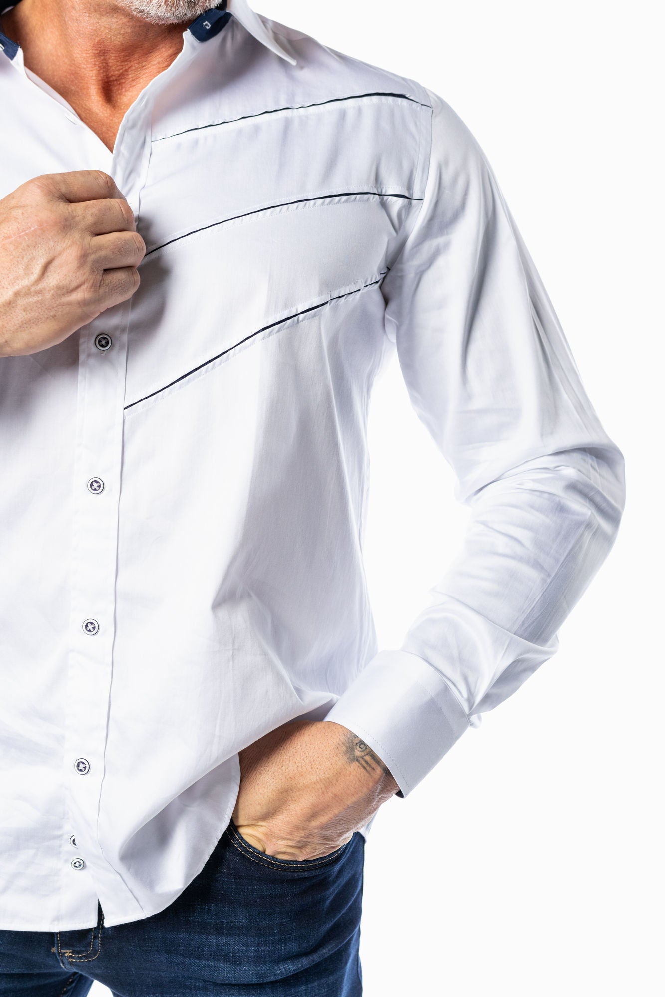 Premium Stefano Shirt White & Black
