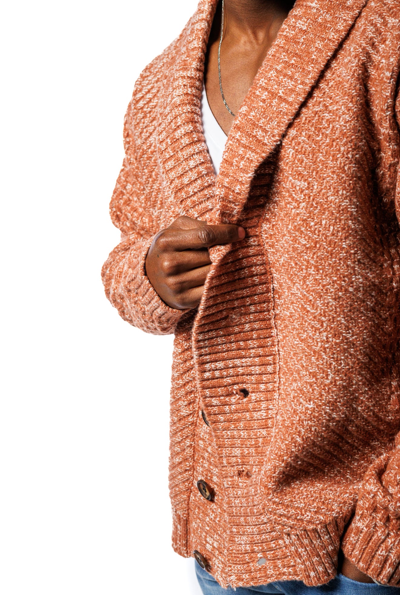 SR V-Neck Cardigan Orange