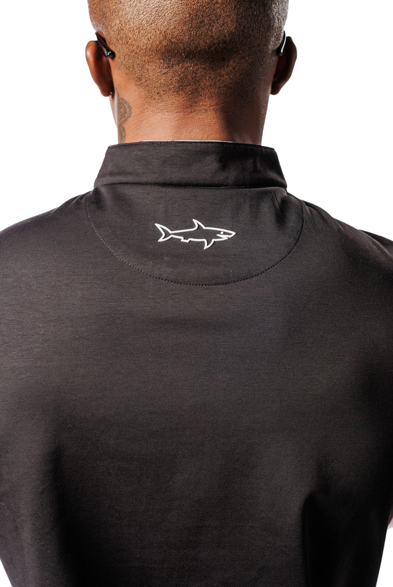 Mandarin Collar Golf Shirt Black