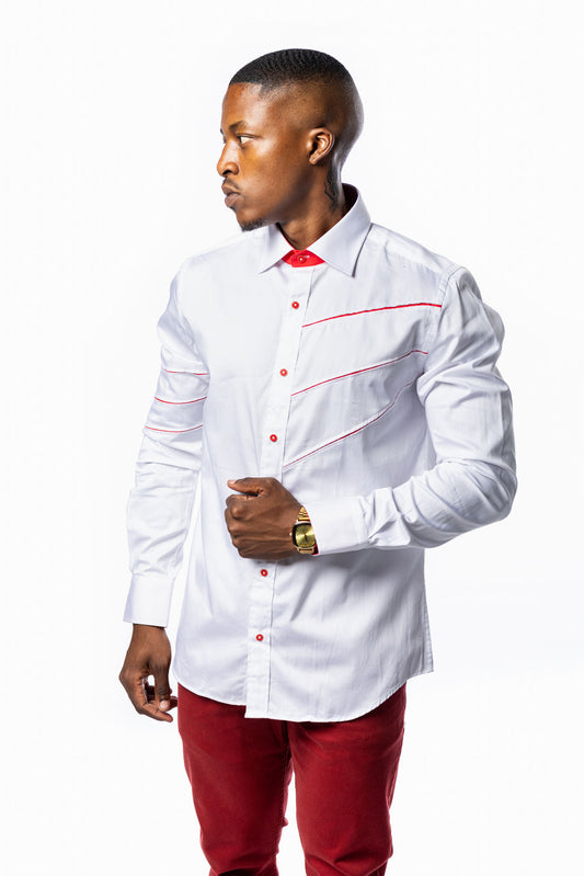Premium Stefano Shirt White & Red