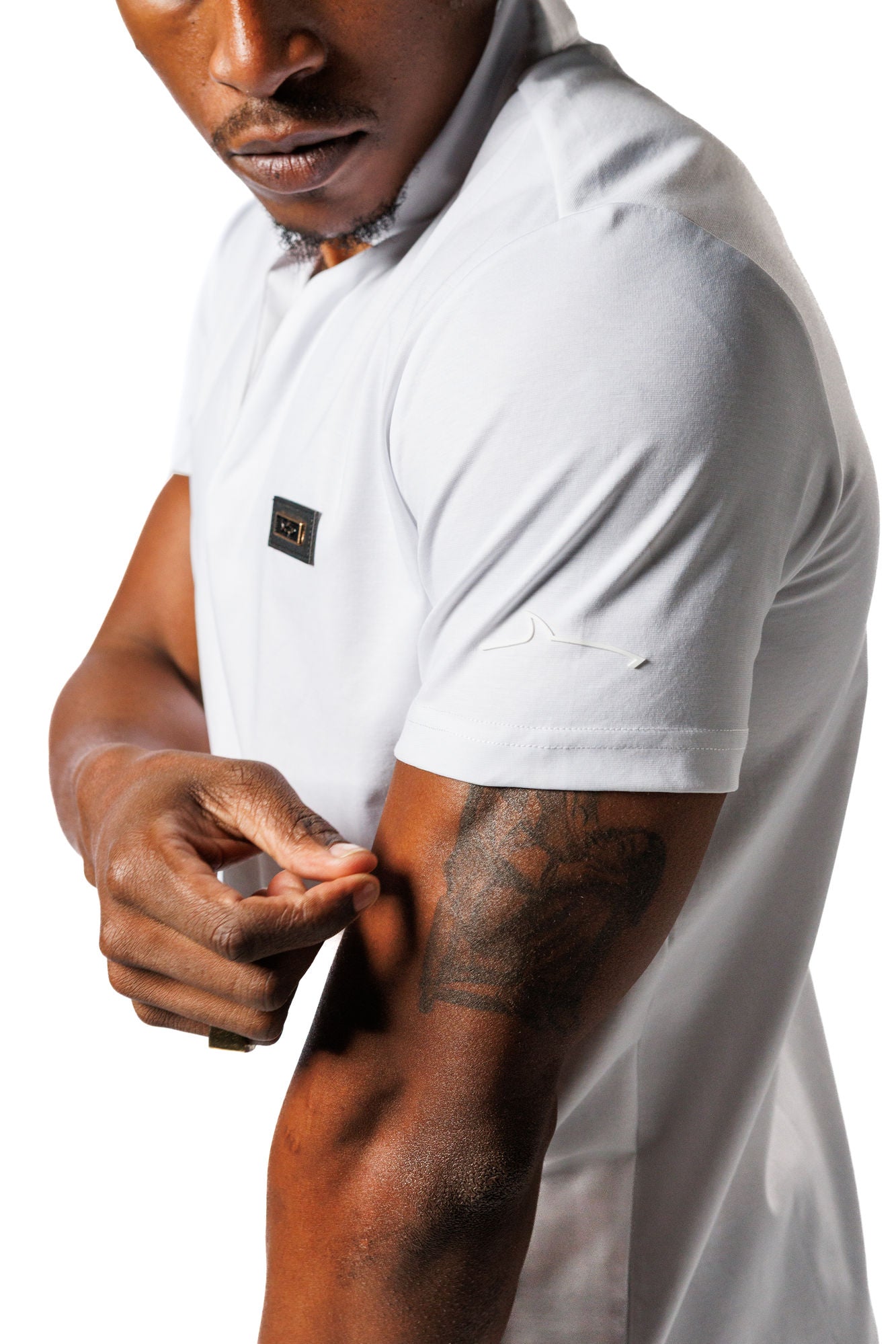 Mandarin Collar Golf Shirt White