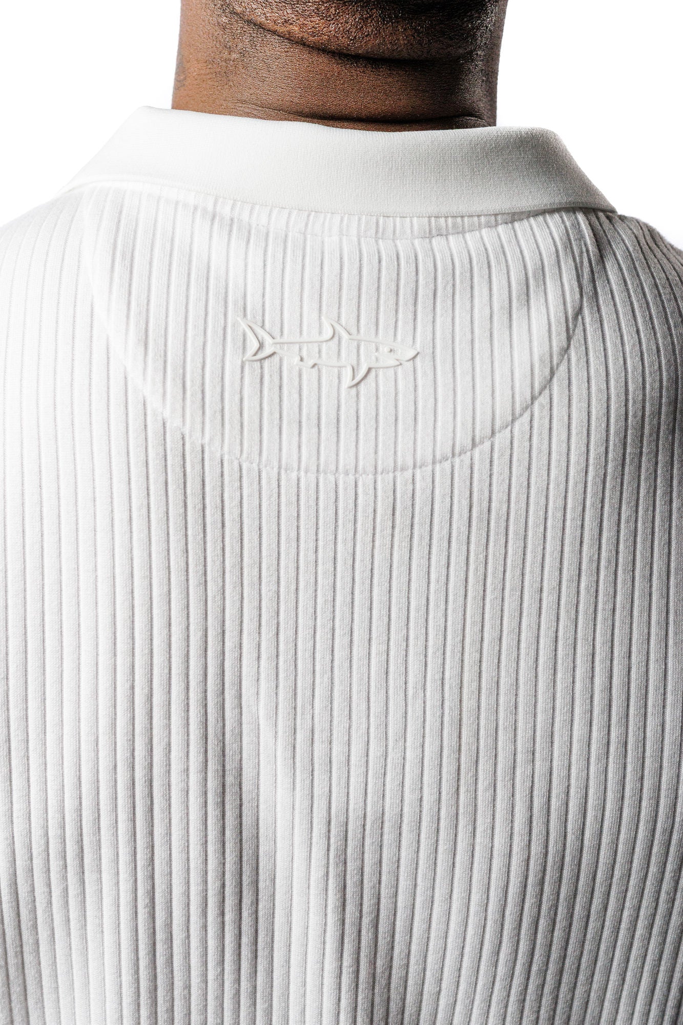 SR Rib Knit Golf Shirt White