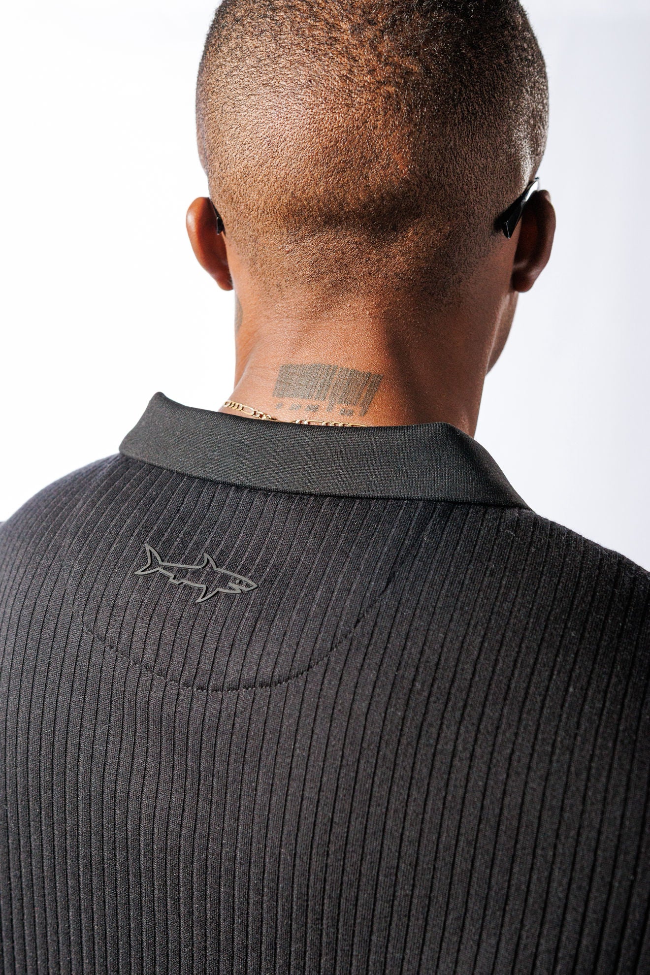 SR Rib Knit Golf Shirt Black