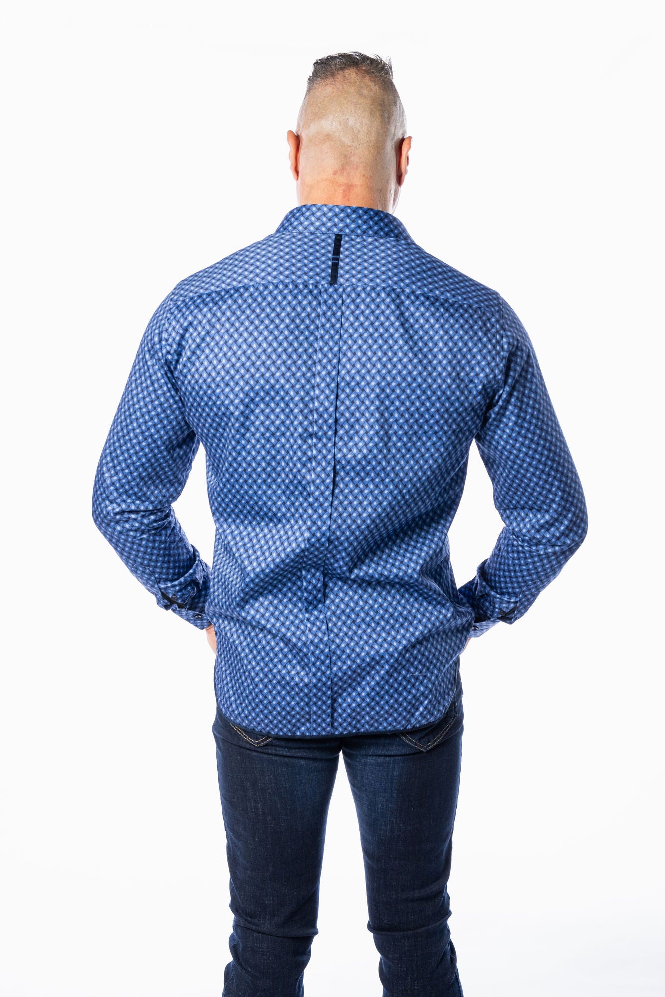 Blue Weave Patterned Shirt