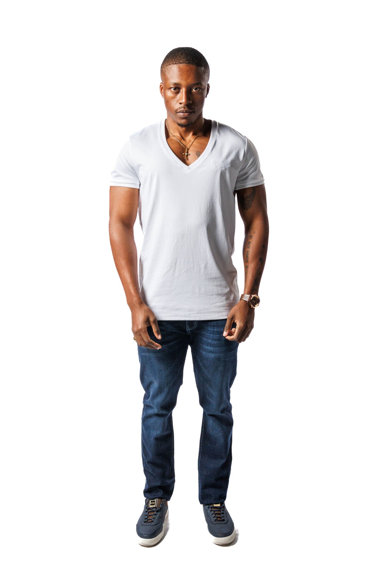 SR V-Neck T-shirt White
