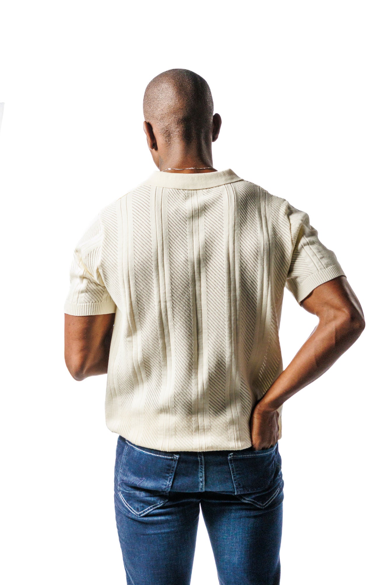 Knitted SR Golf Shirt Cream