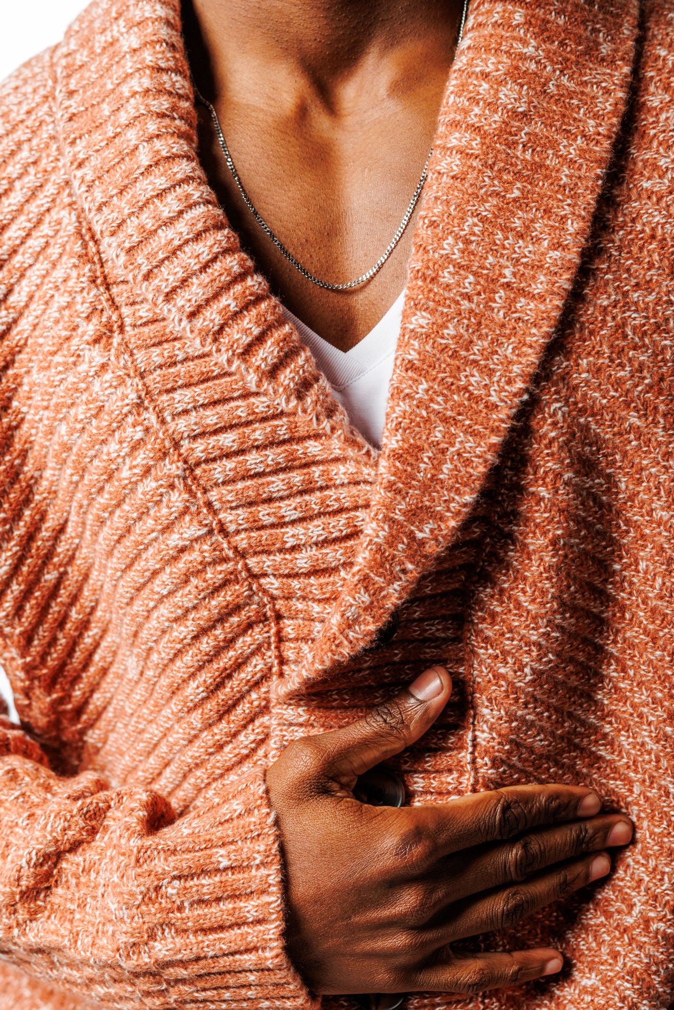 SR V-Neck Cardigan Orange