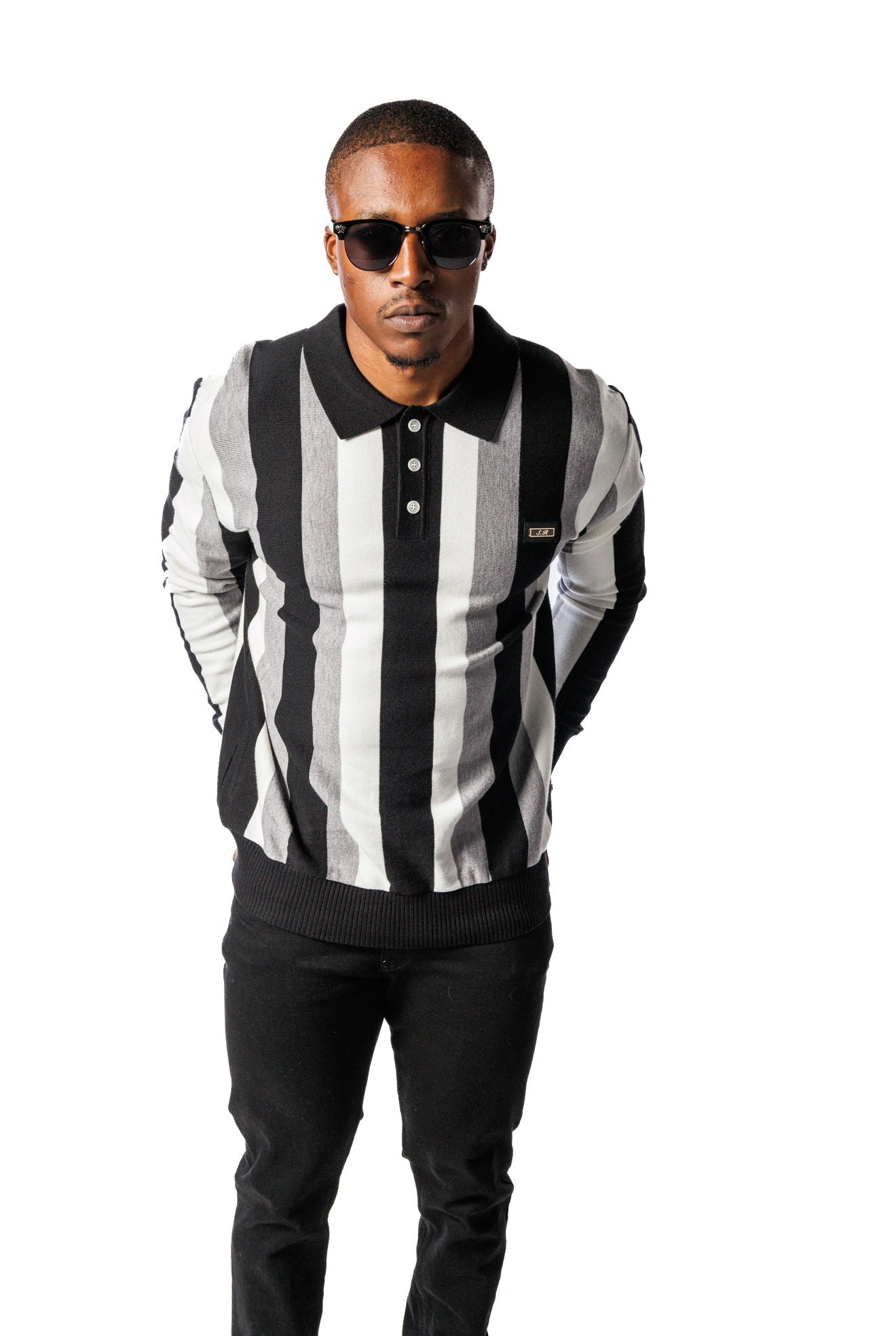 SR Knitted Golf Jersey Black