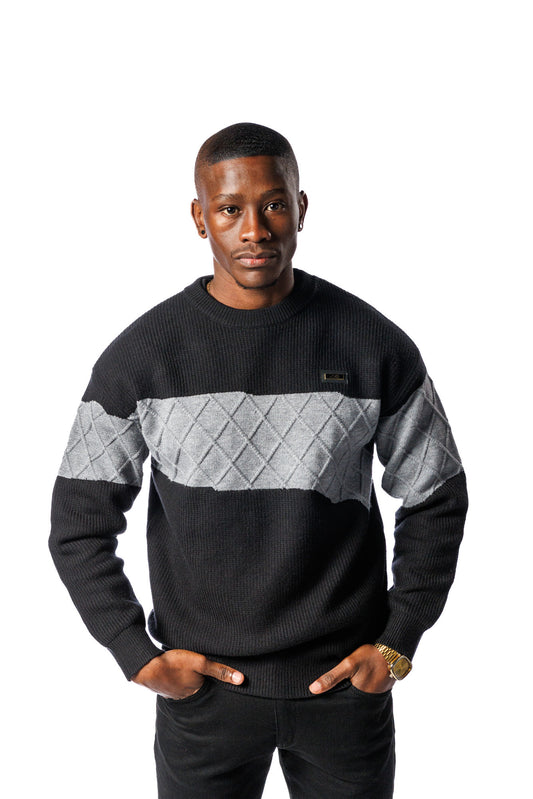SR Knitted Jersey Black & Grey