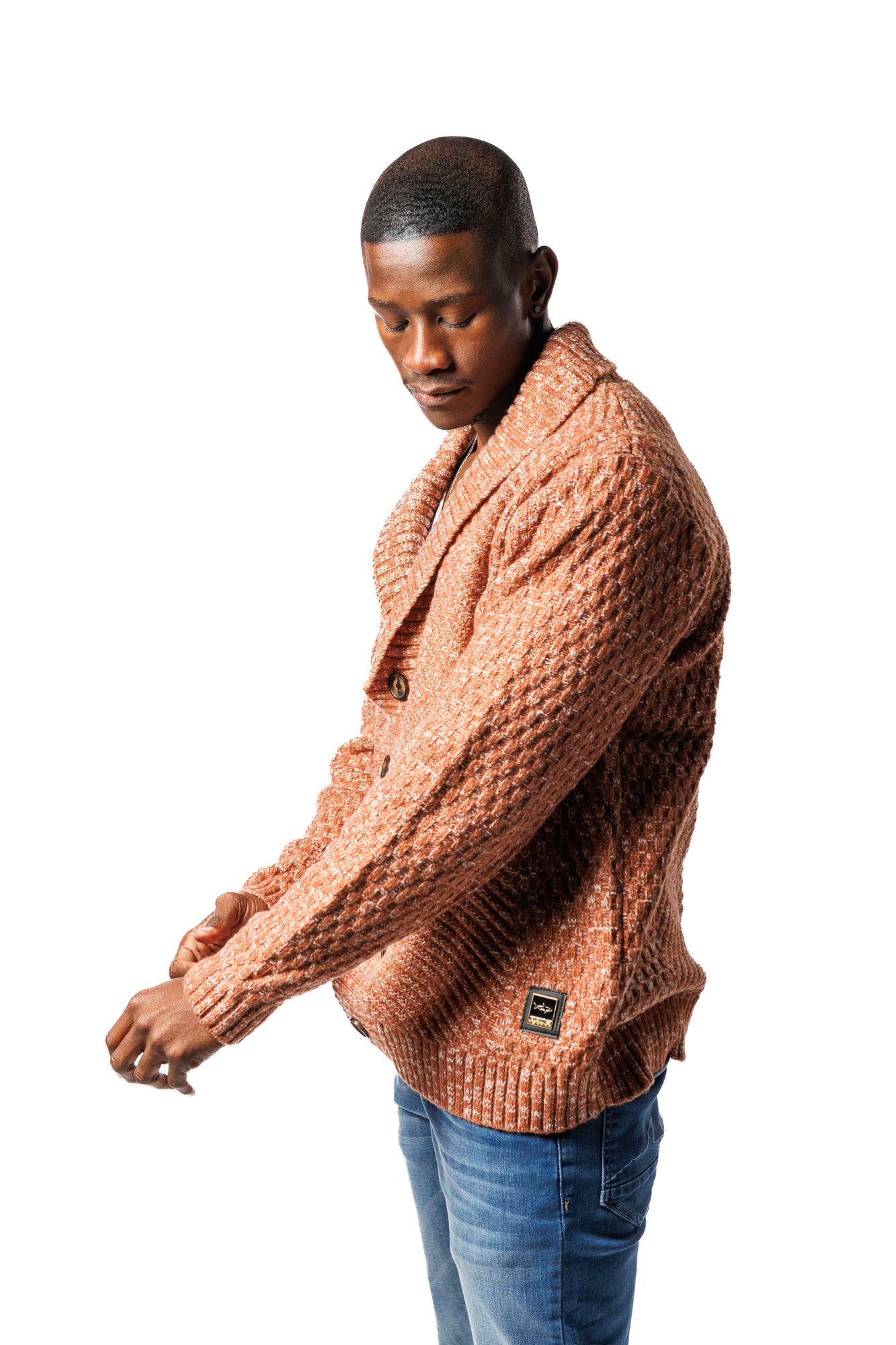 SR V-Neck Cardigan Orange