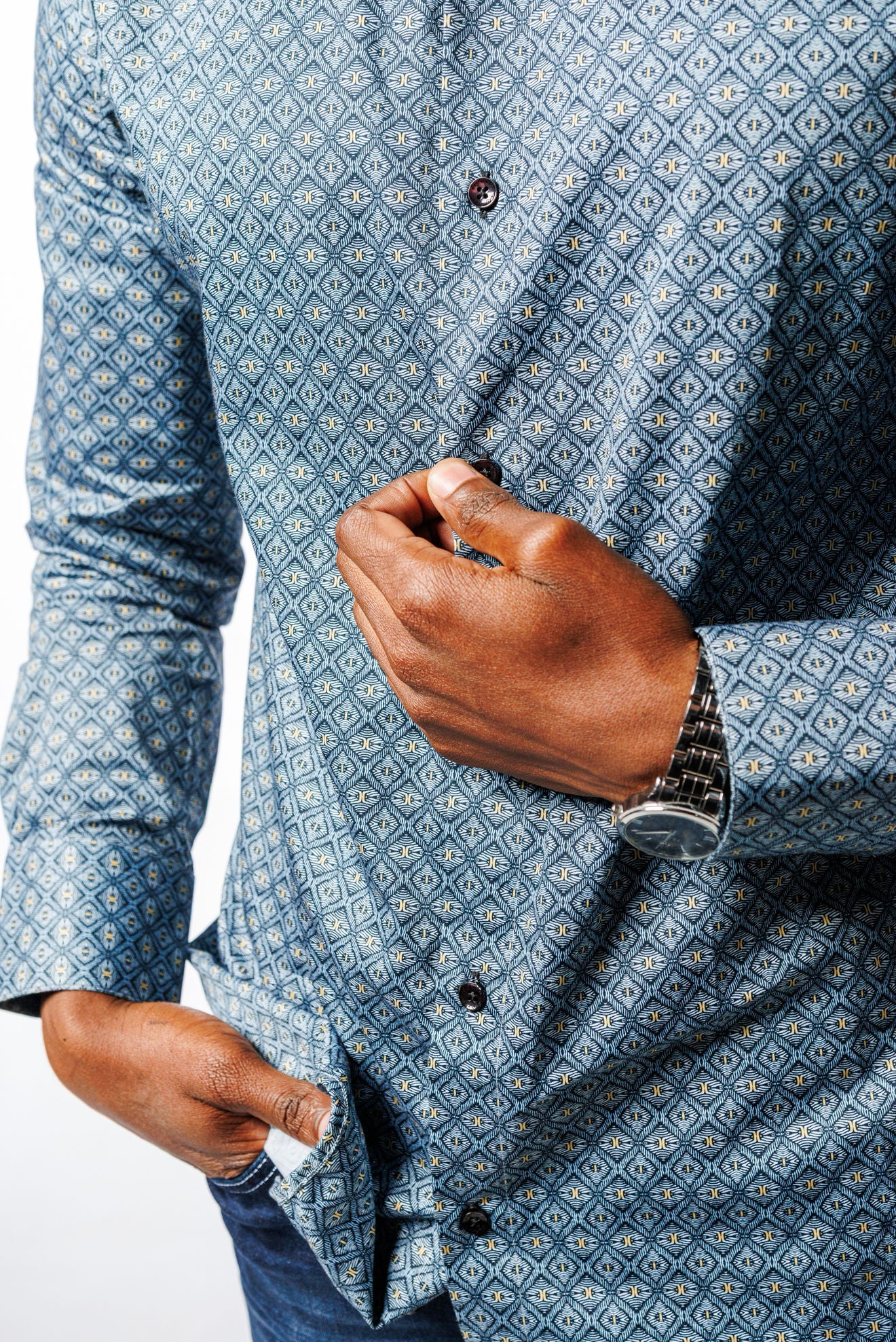 Blue & Yellow Statement Shirt