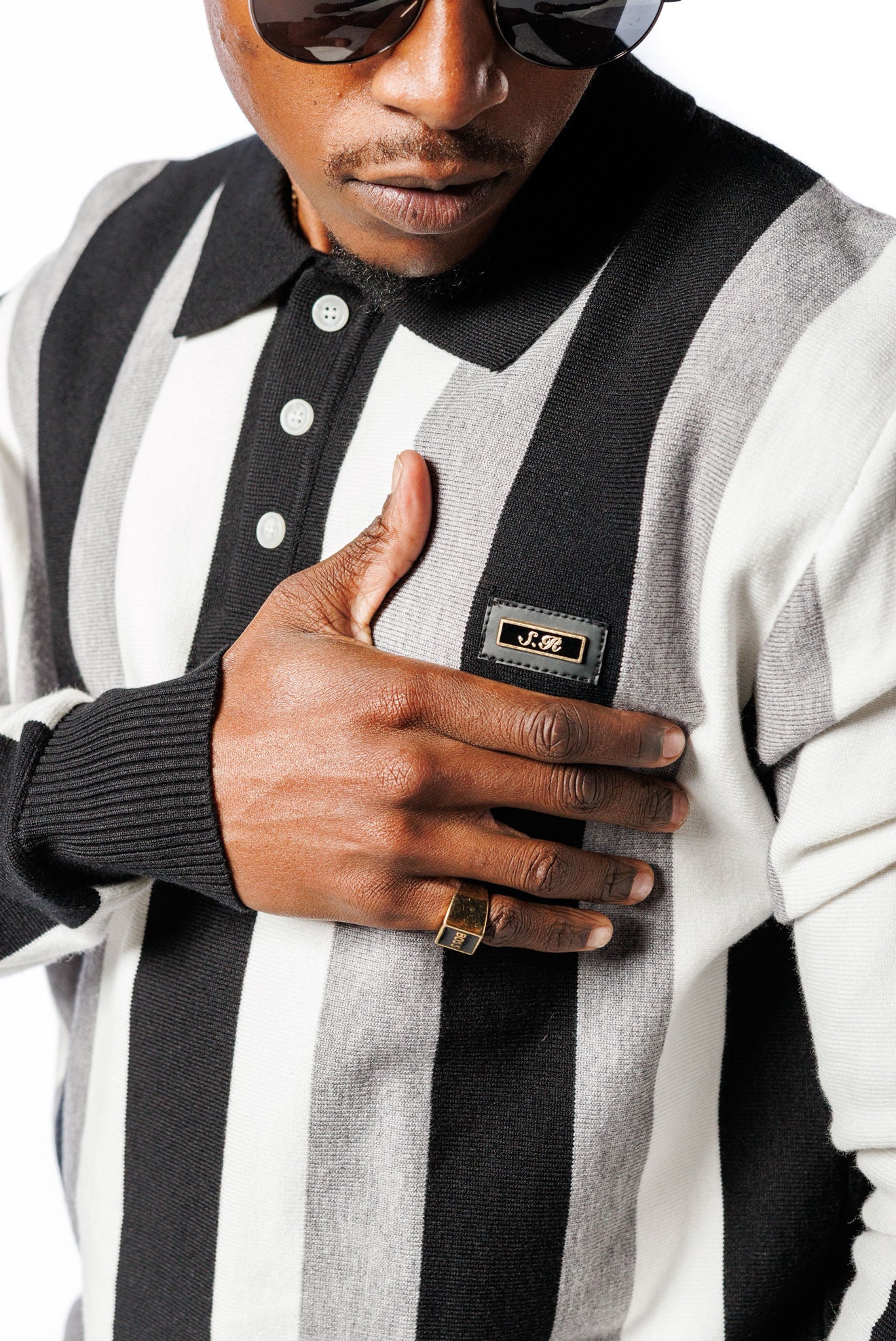 SR Knitted Golf Jersey Black