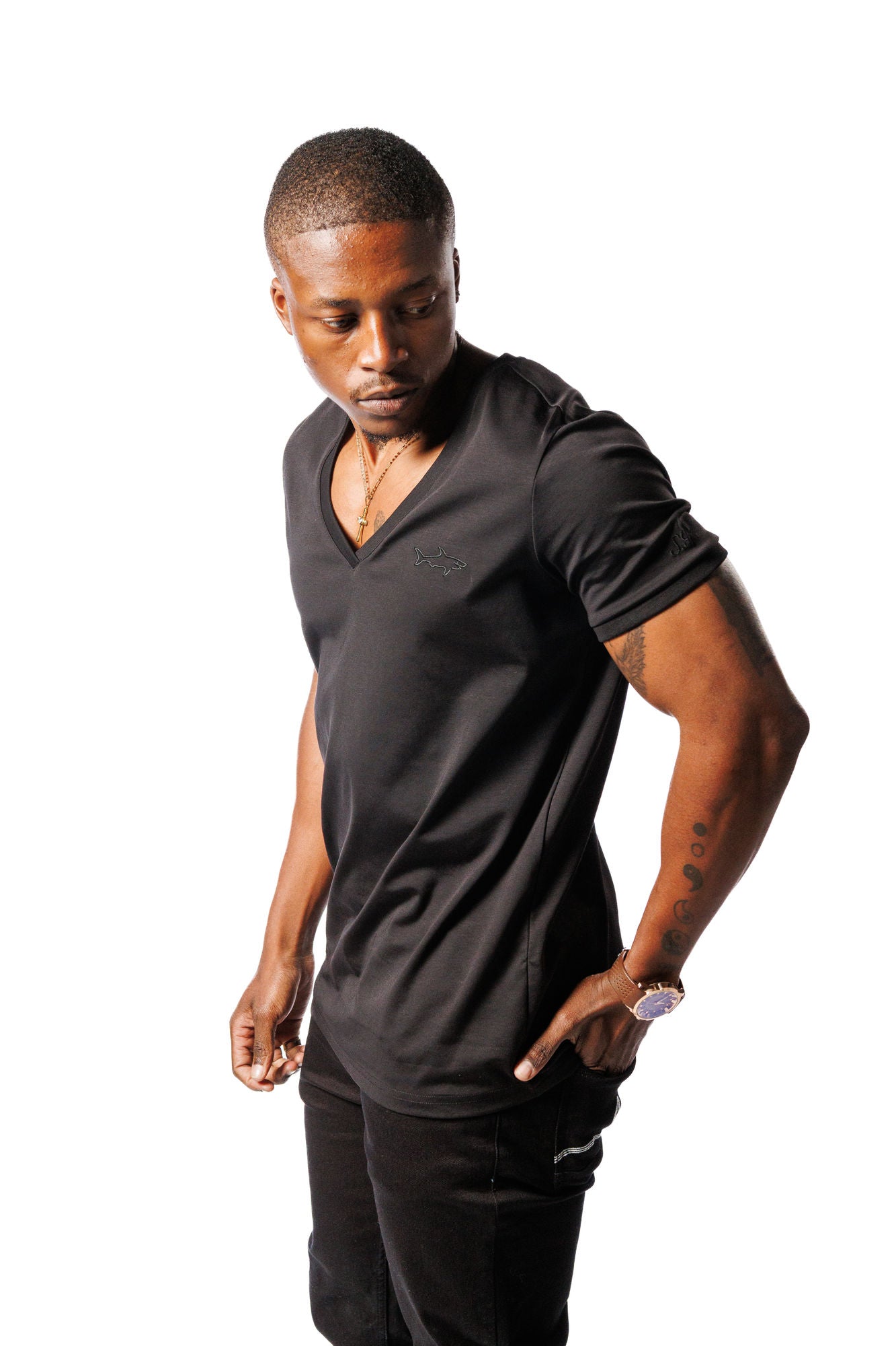 SR V-Neck T-shirt Black