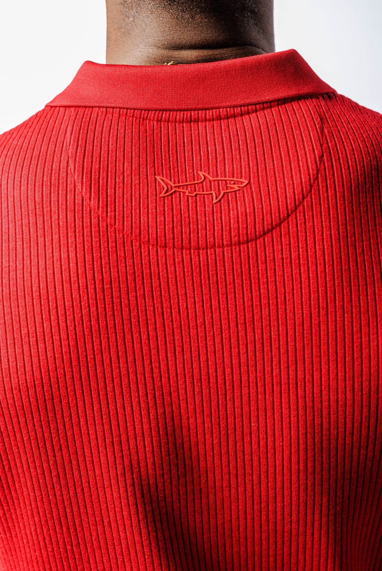 SR Rib Knit Golf Shirt Maroon