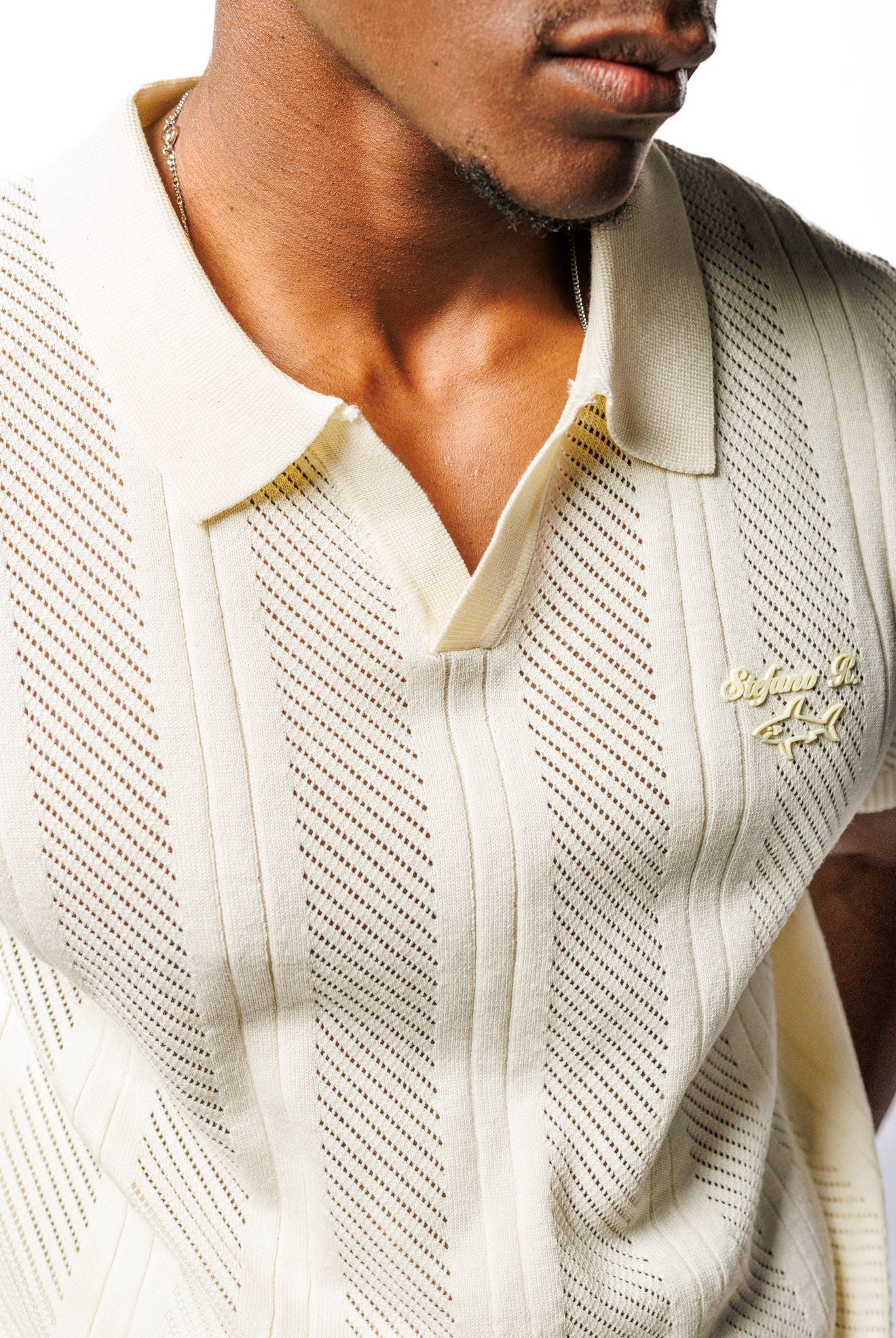 Knitted SR Golf Shirt Cream