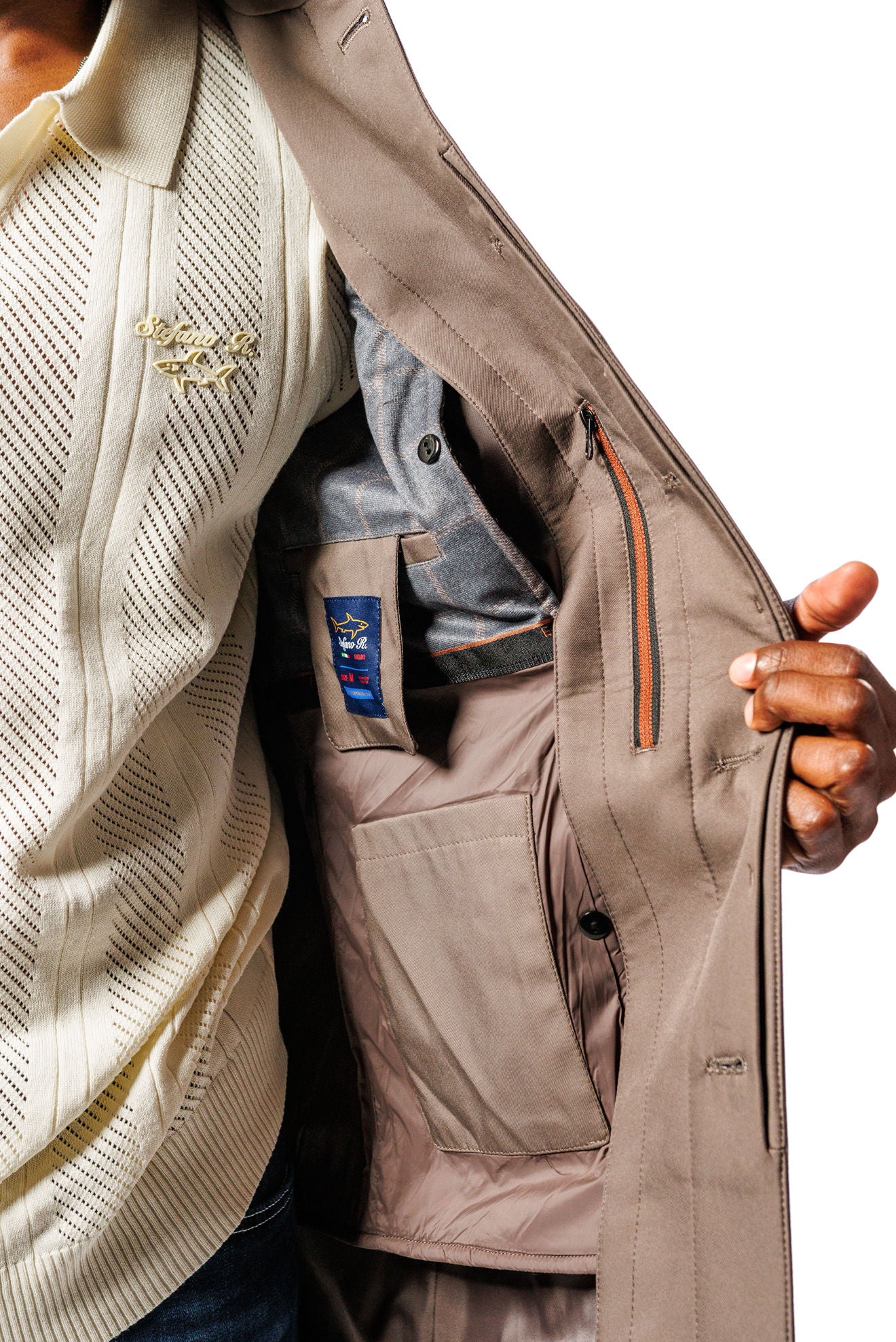 Stefano R. Khaki 3/4 Jacket